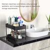 Kitchen Shelf Pull Out Organiser Sliding Cabinet Basket Organizer with Hooks 2 Tier Multi-Functional Bathroom Storage Shelf