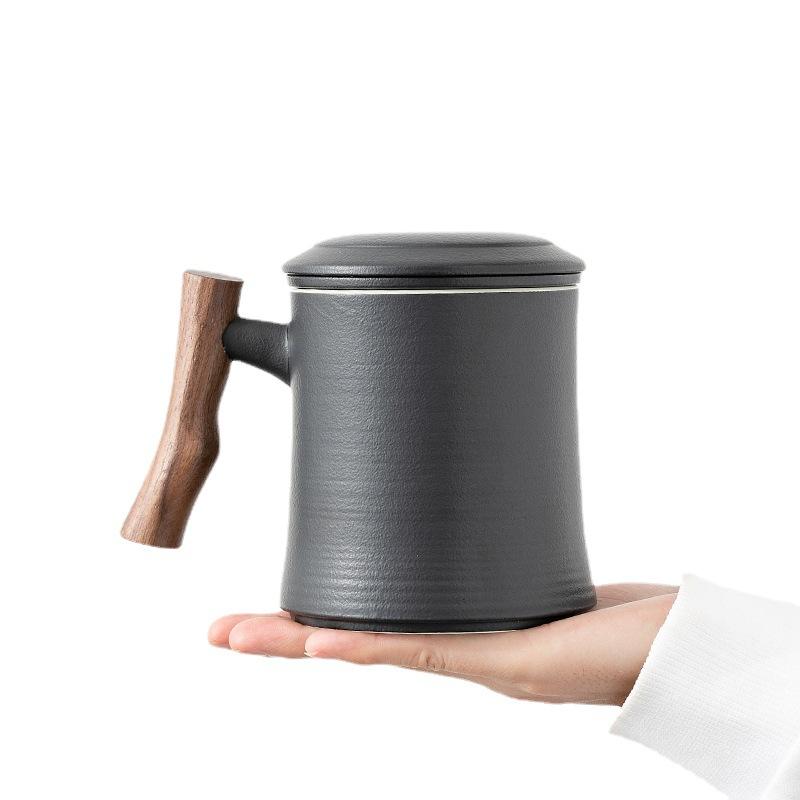 Office Cup Ceramic Fixed Belt Cover With Filter Tea Separation Couple Creative Water Cup Gift Cup