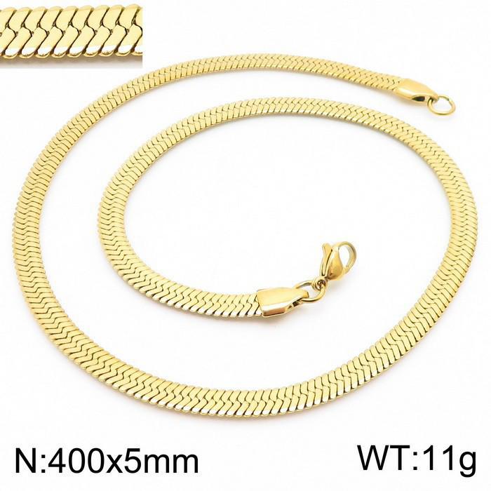 Trendy Minimalist Stainless Steel Snake Chain Necklace & Bracelet Set