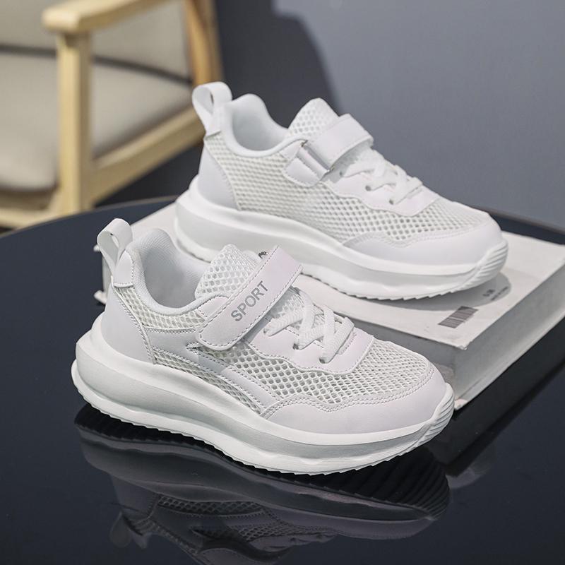 

Детская модная дышащая повседневная трендовая прогулочная детская спортивная обувь для бега, удобные кроссовки с Spft подошвой для мальчиков и девочек 28 белый