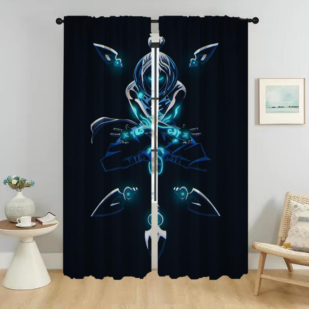 

Set Of 2 Valorant Home Interior Curtains Living Room Curtain Halloween Decoration Partition Shades Mosquito Repellent Made Polyester Great Window W100*H130(CM)-Rod Pocket&2PCS
