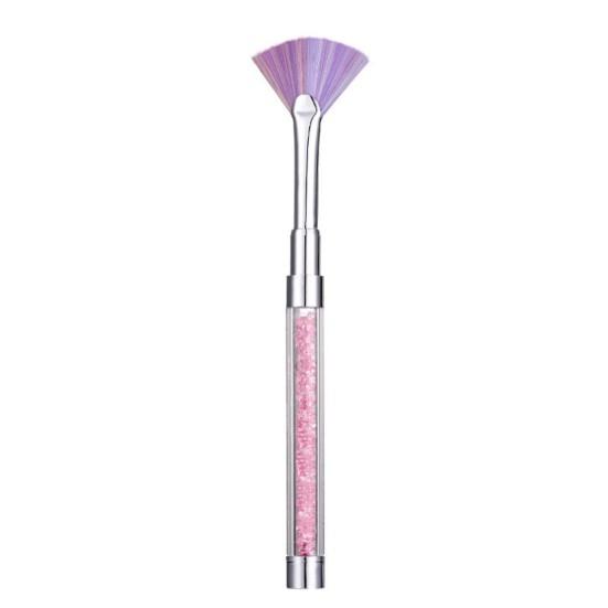 

Кисть для ногтей со стразами, украшения для ногтей, ручка из нейлоновой шерсти, веерообразная форма