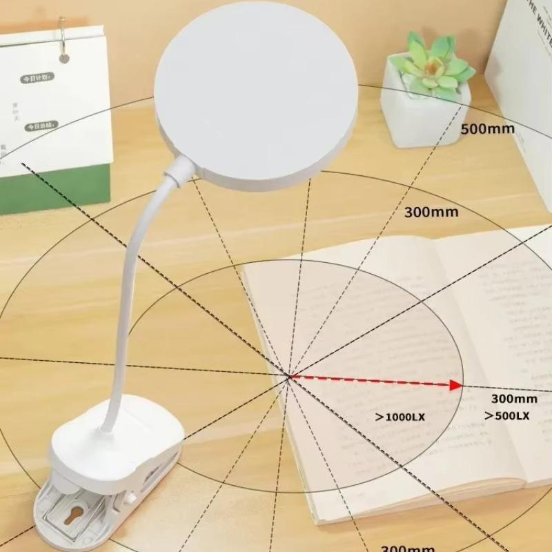 LED Tragbare Klemme Tischlampe USB Wiederaufladbar Klemme Schreibtischlampe Bett Lese Nachtlicht Touch 3 Dimmmodi Augenschutzlicht