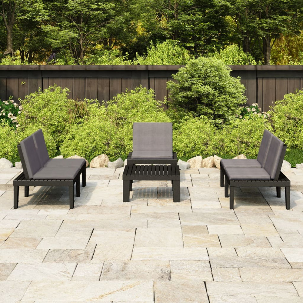 Salon de jardin 4 pcs avec coussins Plastique