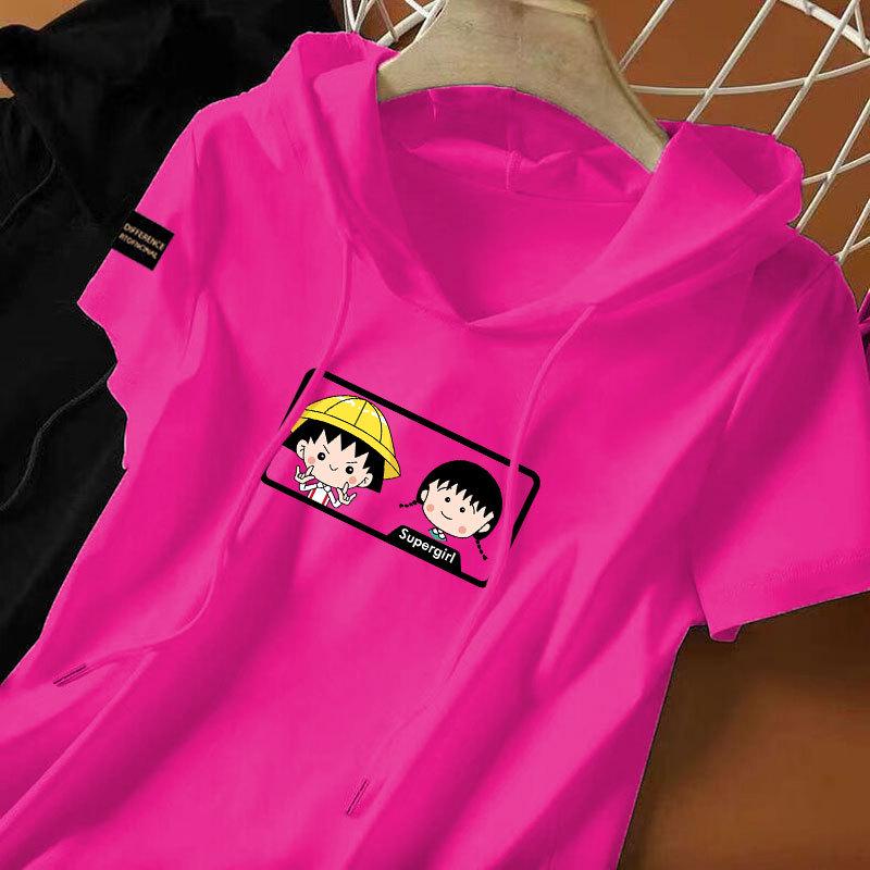 

Женская толстовка с капюшоном в этническом стиле, 100% хлопок, короткий рукав, свободный крой, повседневный летний топ XL (110-125 jin) белый