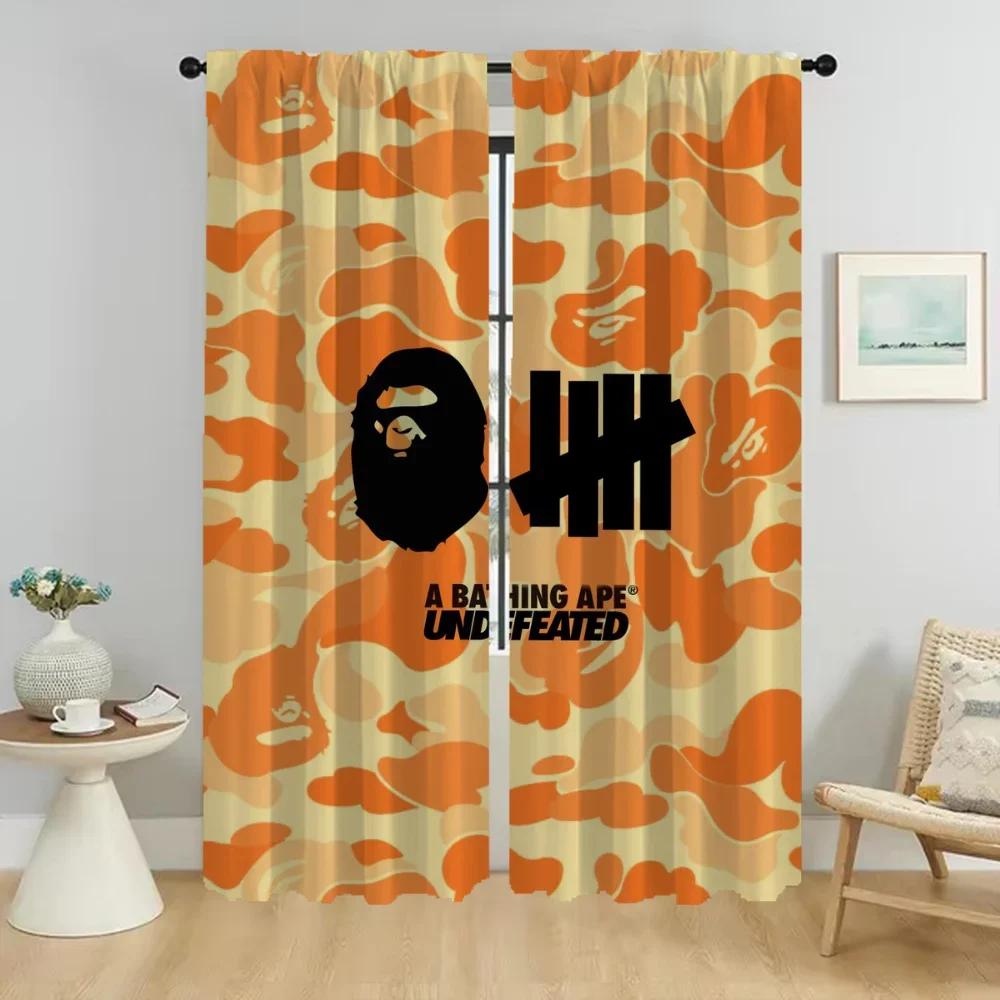 

B-BAPES Curtains for Living Room Curtain for Room 2 Panel Home Interior Curtains Halloween Decoration Partition Shades Kitchen W50xH70cmx2pcs-CL