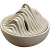 HIGHAWK Ceramic Incense Burner, Buddhist Altar Accessories, Spiral Incense Holder, Incense Cone Shape, Round Incense Burner with Lid, Mountain Peak