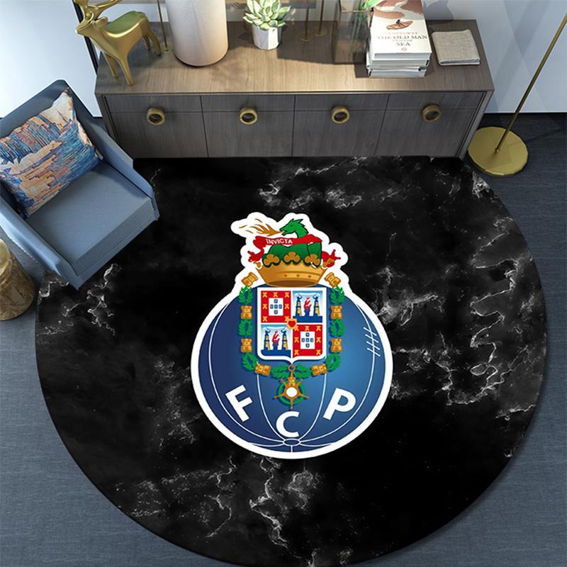 Futebol Clube do Porto Round Area Rug,Carpet Rug for Living Room Bedroom Sofa Playroom Decor,Non-slip Floor Mat