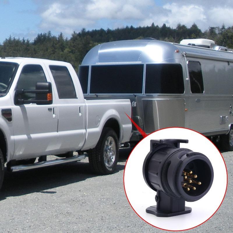 New 13 To 7 Pin Plug Adapter Trailer Connector 12V Towbar Towing Plugs Socket Adapter Protect Connections A30 Connector