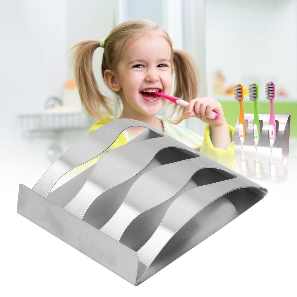 Silver Toothbrush Organizer Stainless Steel Razor stand Toothbrush Holder  Bathroom Washroom