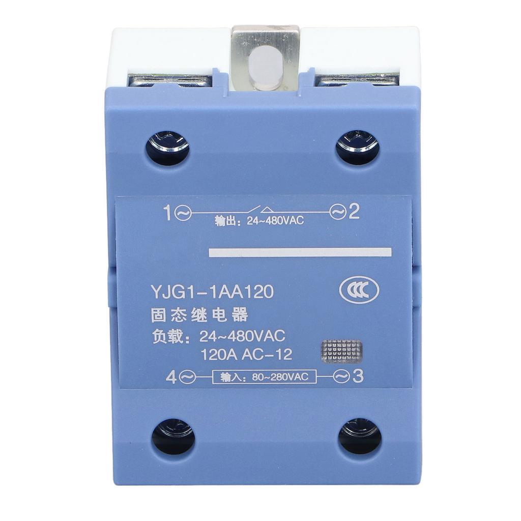 AC to AC Solid State Relay 120A Input AC80‑280V Output AC24‑480V Voltage Regulator Single Phase SSR for Heating System