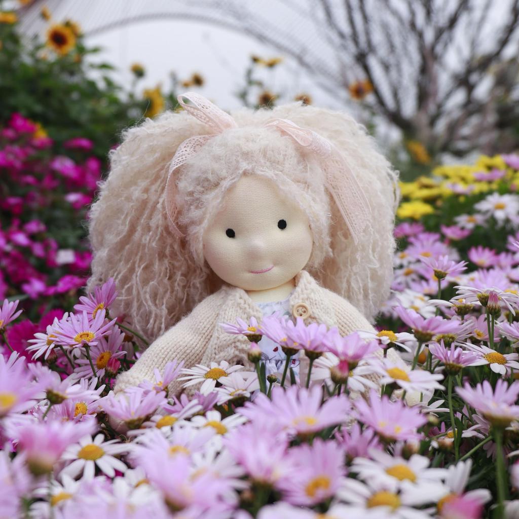 BlissfulPixie Waldorf Doll, Handmade Kiki, 30cm, Soft, Cute Plush Girl Doll, Perfect for Kids