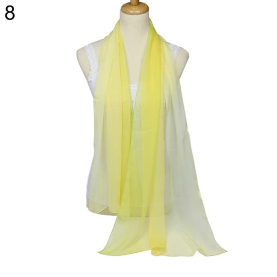 Fashion Gradient Color Voile Scarf Women Lightweight Soft Long Neck Wrap Shawl