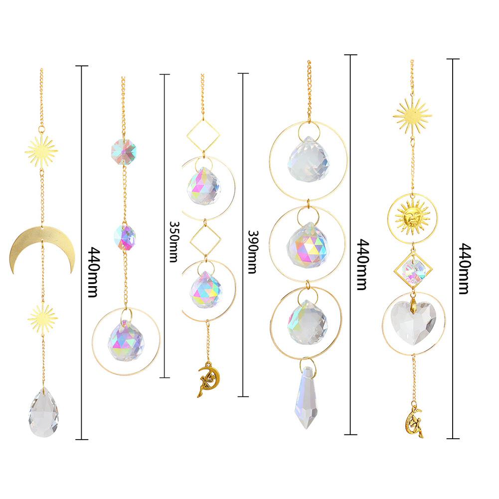 Acchiappasole Cristallo Diamante Luna Sole Farfalla Loto Arcobaleno Decorazione Natalizia Decorazione Casa Giardino Campanello Eolico