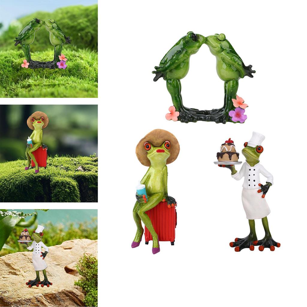 Žabí soška Stolní ozdoba Kreativní Vtipná Pryskyřičná Zvířecí Socha Dekorativní Figurka na Krb Stůl Knihovnu Polici