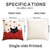 4Pcs Valentine'S Day Red Heart And Cute Black Cat Pattern Pillow Cover, Used For Living Room And Sofa, (Excluding Pillow Core)