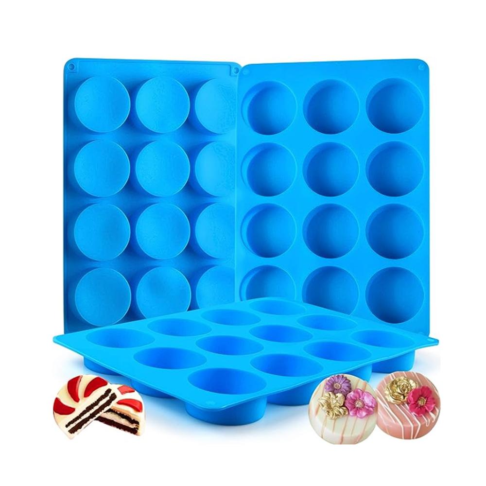 

12-луночная цилиндрическая силиконовая форма для торта, круглая форма для шоколадного печенья, пудинга, выпечки, свечей, мыла