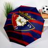 Red Blue Shield Atletico Automatic Folding Umbrella - 8-Rib Travel Umbrella with Auto Open/Close & Portable, Gift for Christmas, Birthdays