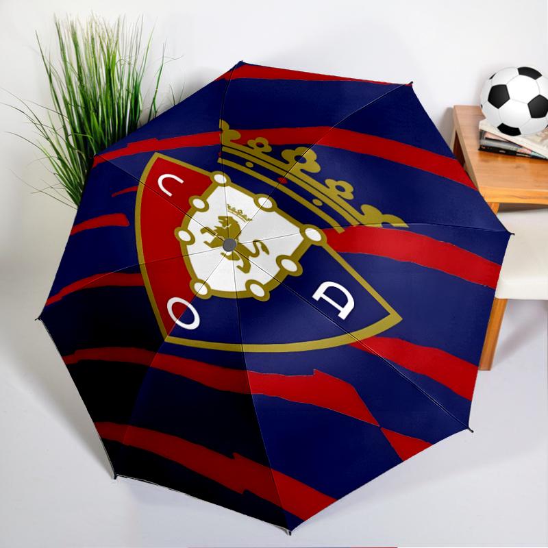 Red Blue Shield Atletico Automatic Folding Umbrella - 8-Rib Travel Umbrella with Auto Open/Close & Portable, Gift for Christmas, Birthdays