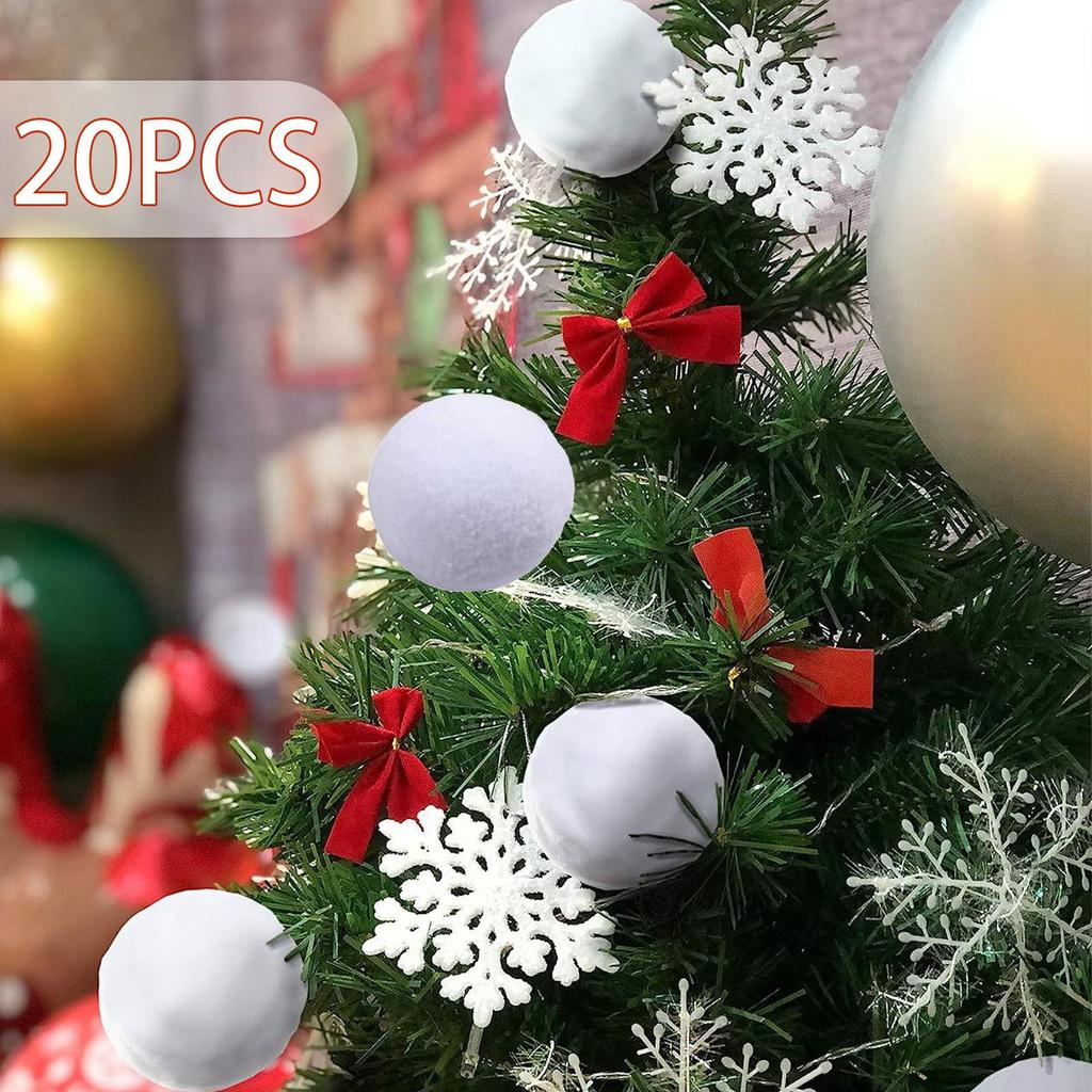 Fake Snowballs Artificial Snowballs Mesh Bag Storage for Kids Ornaments White Snow Fight Balls 7 Cm for Supplies