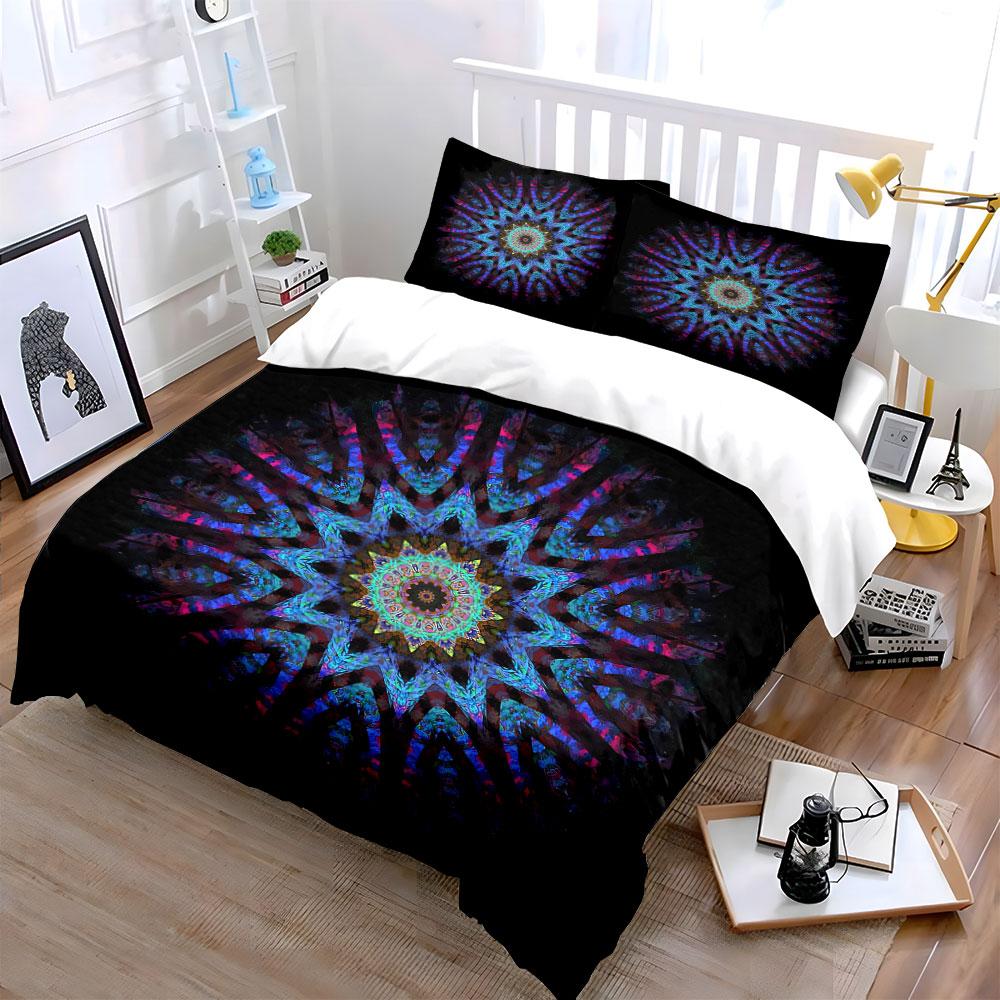 Mandala Tapestry Home Decor Set Soft Comfortable Duvet Cover Bedding Set Included 1*Duvet Cover & 2*Pillowcases, Gift