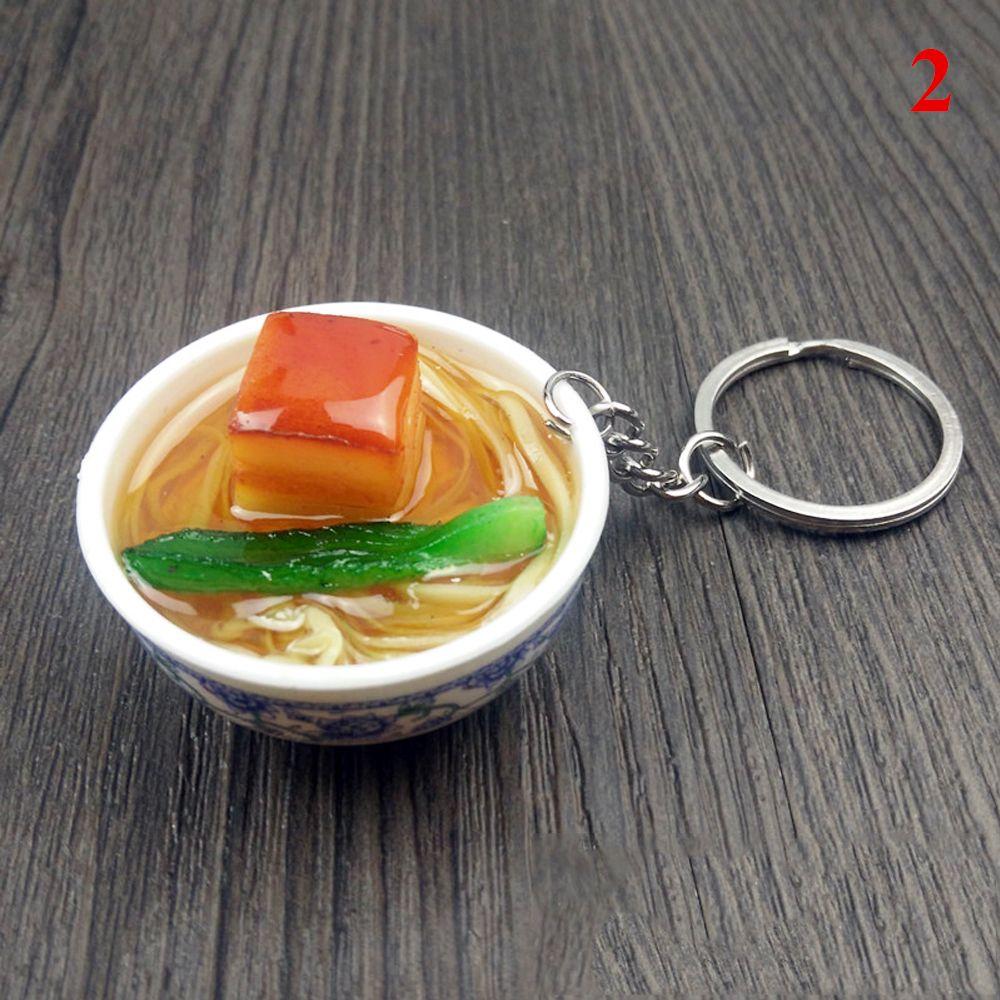 Buckle Mini Bowl Food Keychain Key Ring Simulation Chinese Food