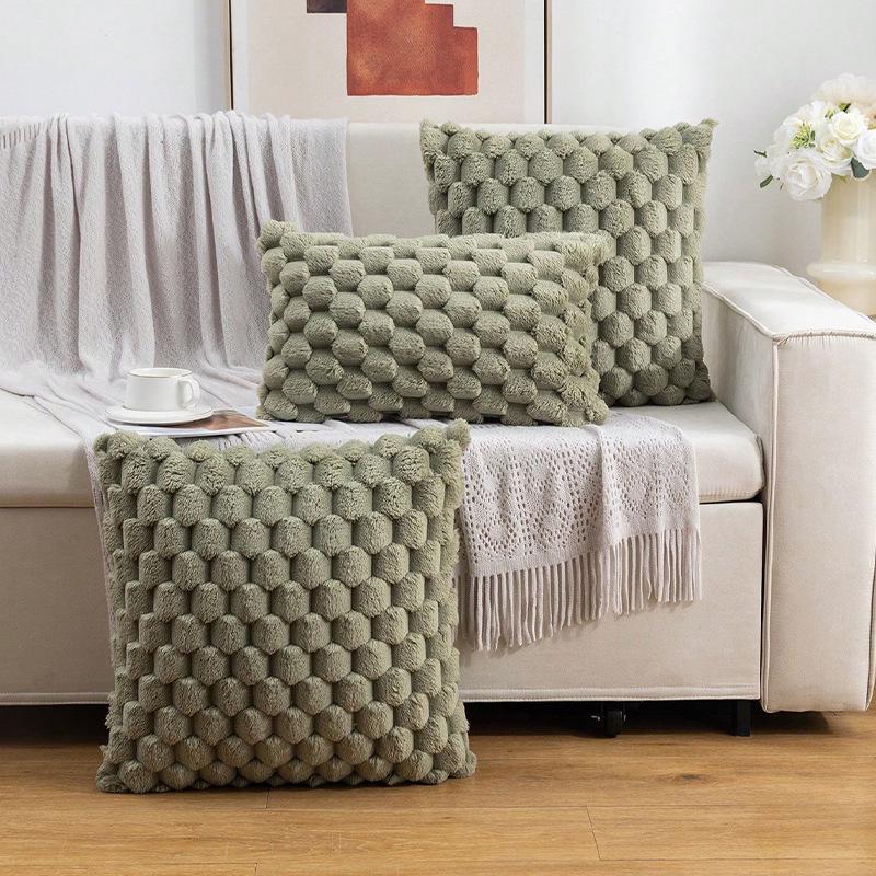 Velvet Snowflake Pillowcase: Solid Color Cushion for Office, Sofa, Bedside, and Waist Support 1pc