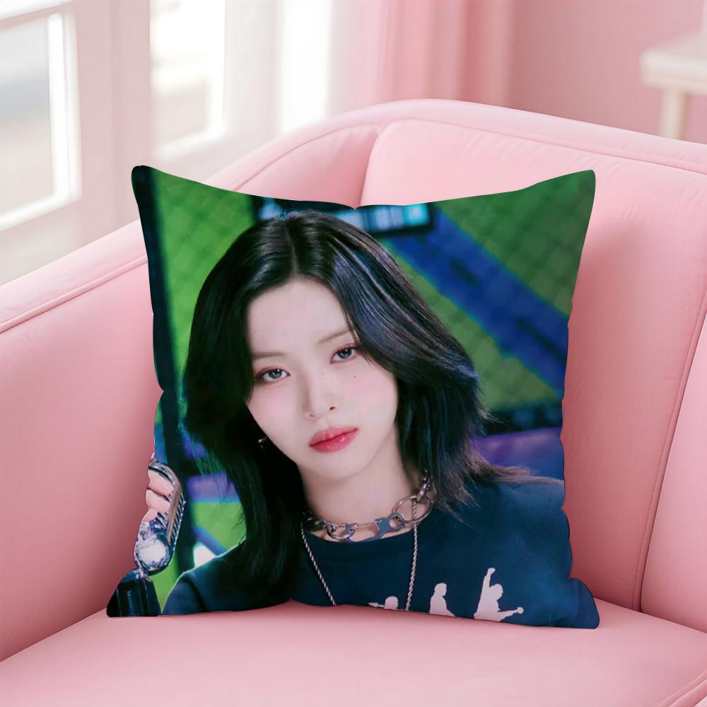ITZY band singer cool Cushion Cover Comfortable Reversible Pillow Cover Ideal for Car Sofa Bedroom & Beyond