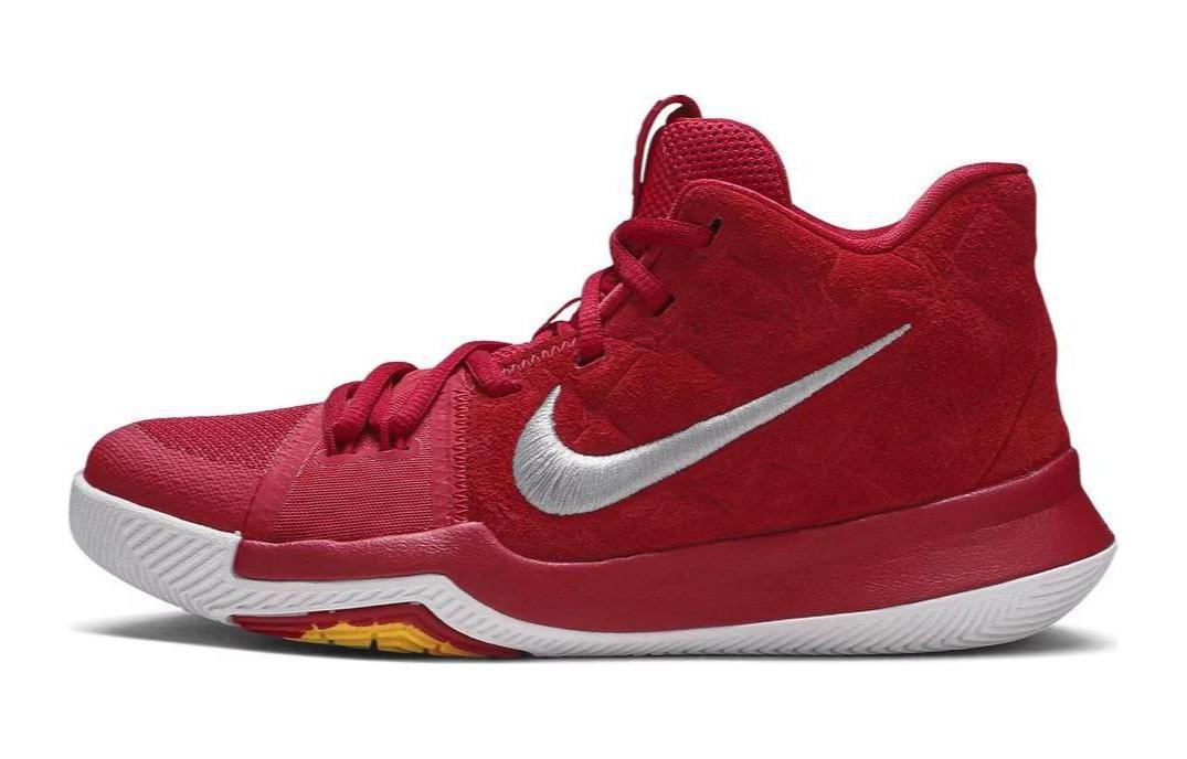Nike Kyrie 3 GRADE SCHOOL Mid top Children s Basketball Shoes Red White 859466-601 37.5