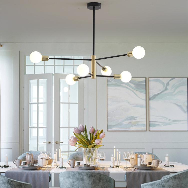 6/8 Heads LED Ceiling Lamp for Living Room Nordic Dome Light Home Decoration Lighting Natural Light Lighting Chandelier