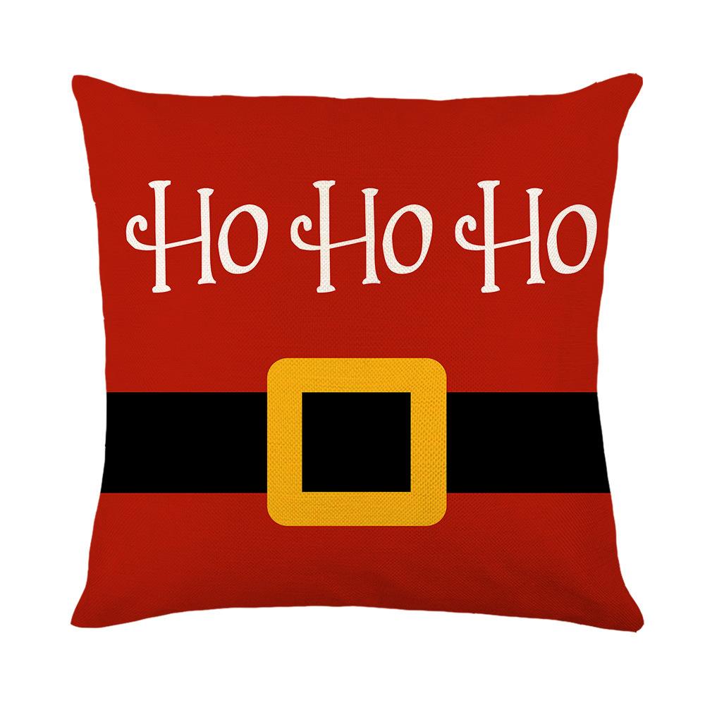 Christmas Pillow Cover Polyester Printed Santa Claus Home Sofa Cushion Cover Pillow