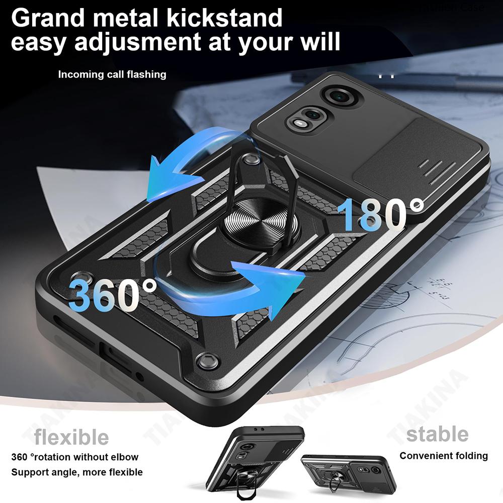 Skyv Kamera Linse Beskyttelse Funda for ZTE Nubia Neo 2 5G Deksel for ZTE Nubia Neo 2 5G Deksel Magnetisk Ring Støtteholder Deksel