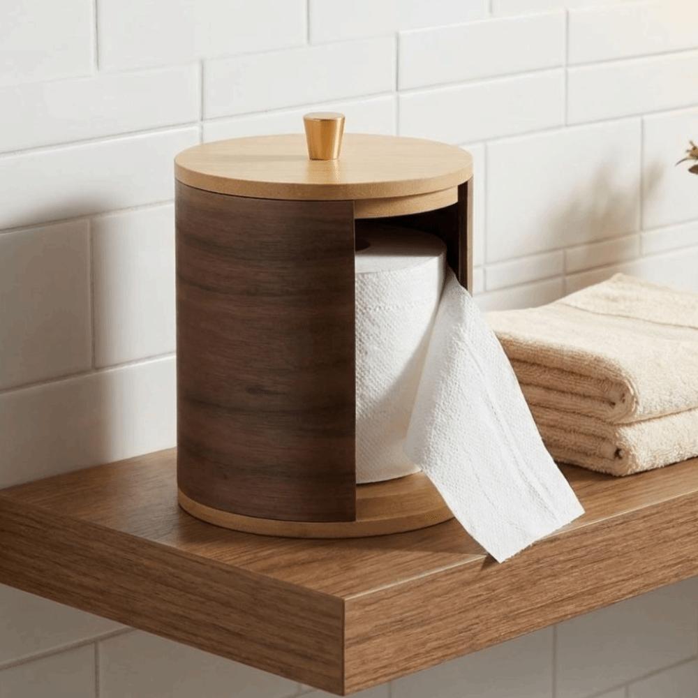 Dispensador de Papel Higiénico Retro Minimalista Portarrollos de Papel Higiénico Creativo Caja de Pañuelos de Escritorio Oficina