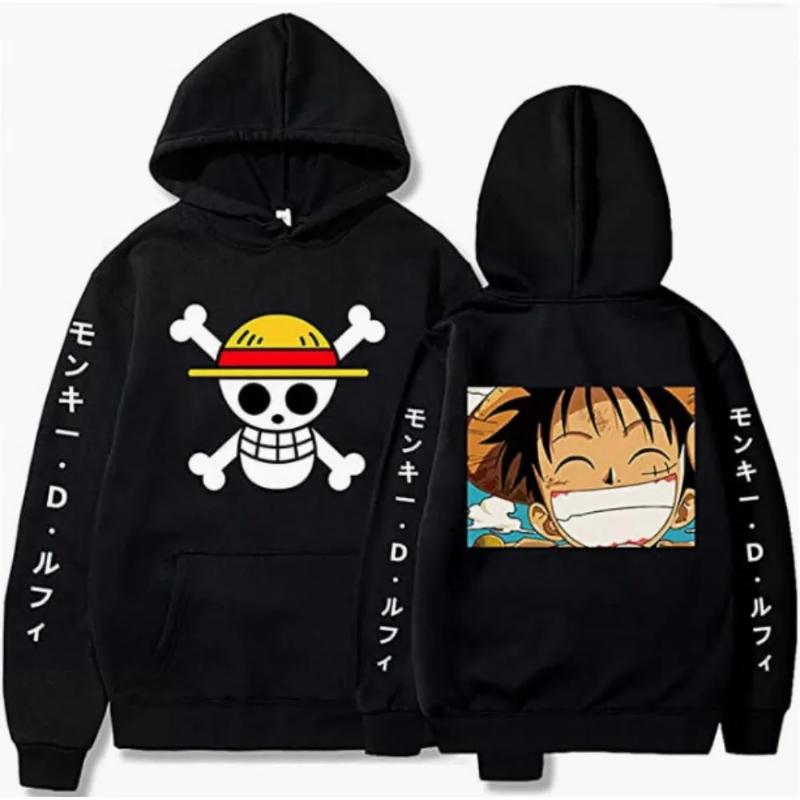 Printemps automne hommes mode sweat à capuche singe D LUFFY vêtements décontracté à capuche couleur unie Streetwear mâle dessin animé une pièce pull