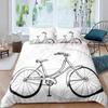 Pink Bicycle Duvet Cover For Girls Women Twin Full King Size,Roses Flower Bedding Set Bike Floral Green Leaves Comforter Cover