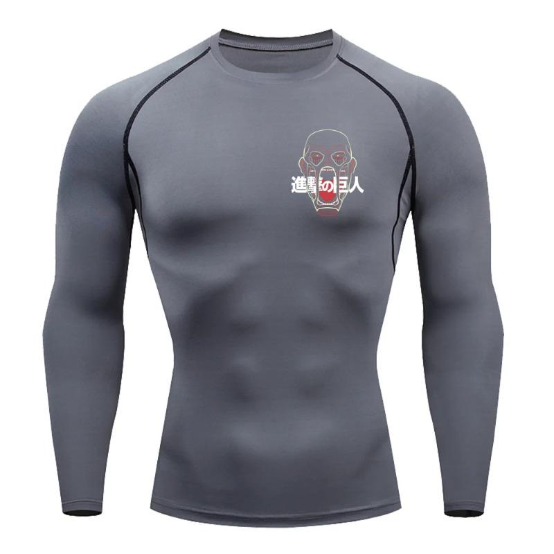 Fitness Sportswear Teenagers Tshirt Attack Titan Graphic Tops Tight Training Clothes Boys Compression Running Basketball Clothes