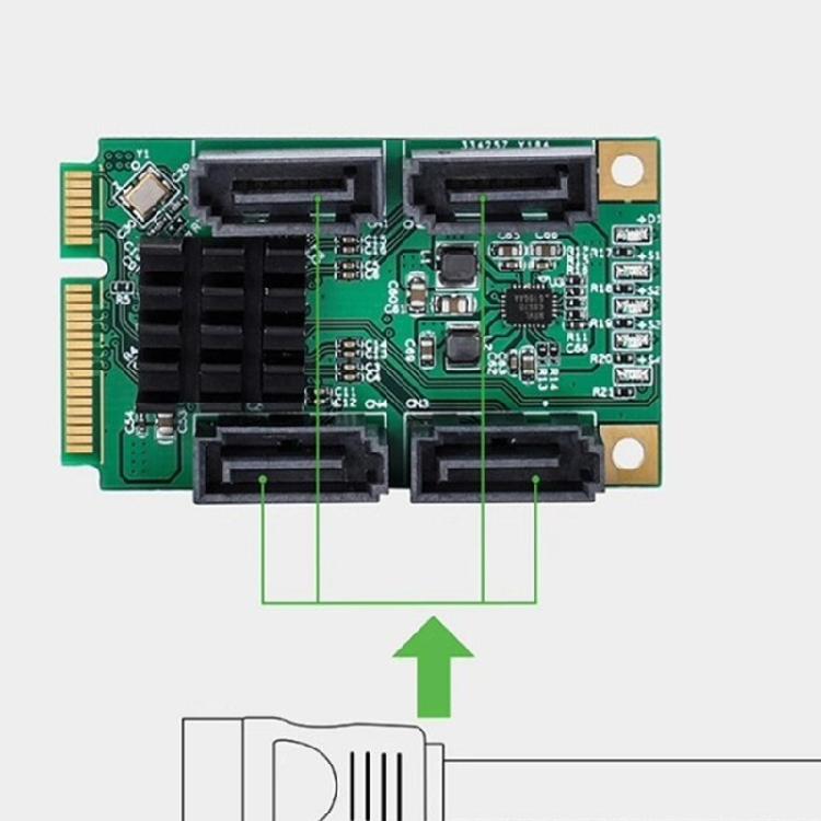 Multiple Port SATAs 3.1 Adapters Card for Mini PCIe Slot 6Gb/s Transfer Speed Crosses Platform Compatibility