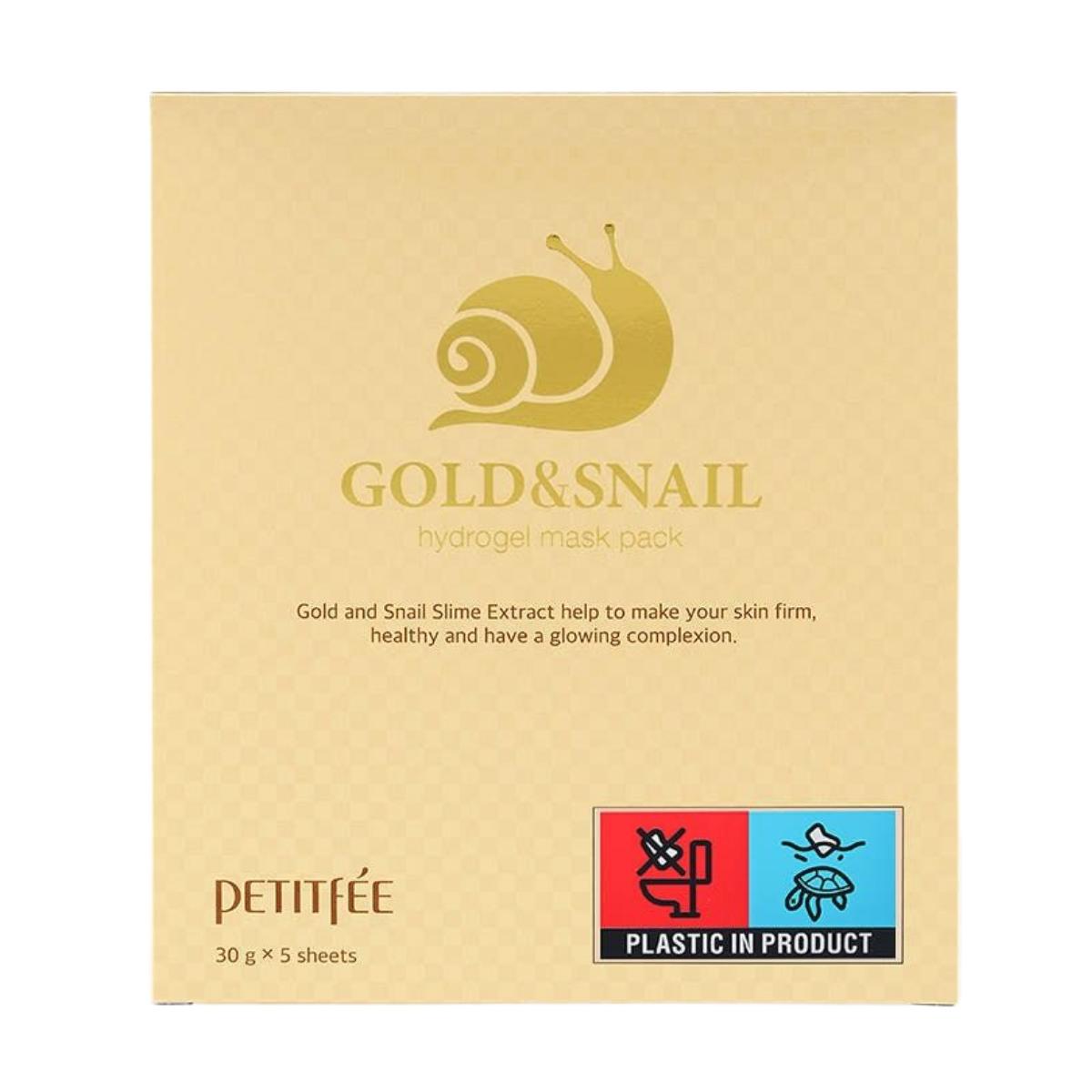 Petitfee Snail Hydrogel Mask Pack Intensive Hydration & Elasticity 5 Sheets