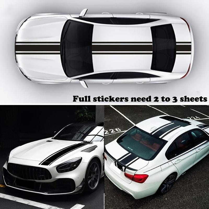 1Roll Car Hood Sticker Racing Stripes Side Body Waterproof Vinyl Decal Modification Self-adhesive Vehicle Decoration