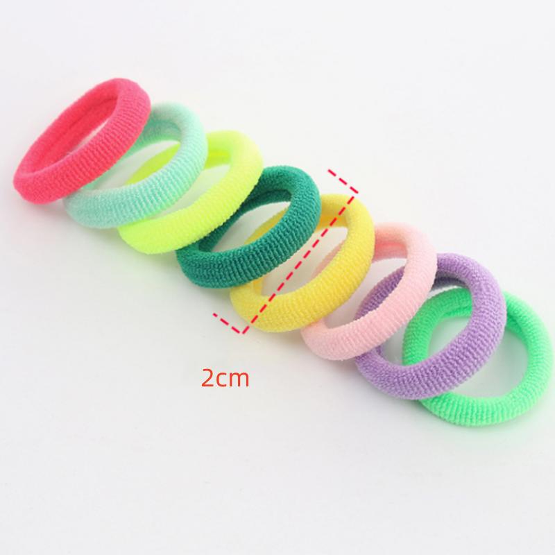 100 adet elastik kafa bandı çocuk saç halat saç bağları şeker renk sevimli havlu saç halkası küçük kızlar için çocuklar saç aksesuarları