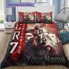 Benutzerdefinierte Name CR7 Bettwäsche, Steppbett Set Bettbezug Kissenbezug Zuhause Geburtstagsgeschenk(1 Bettbezug + 2 Kissenbezüge, ohne Füllung) -HE52