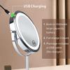8inch 10x Magnifying Led Makeup Mirror With 3 Color Light Touch Switch Double Side Usb Charging Desktop Vanity Cosmetic Mirror