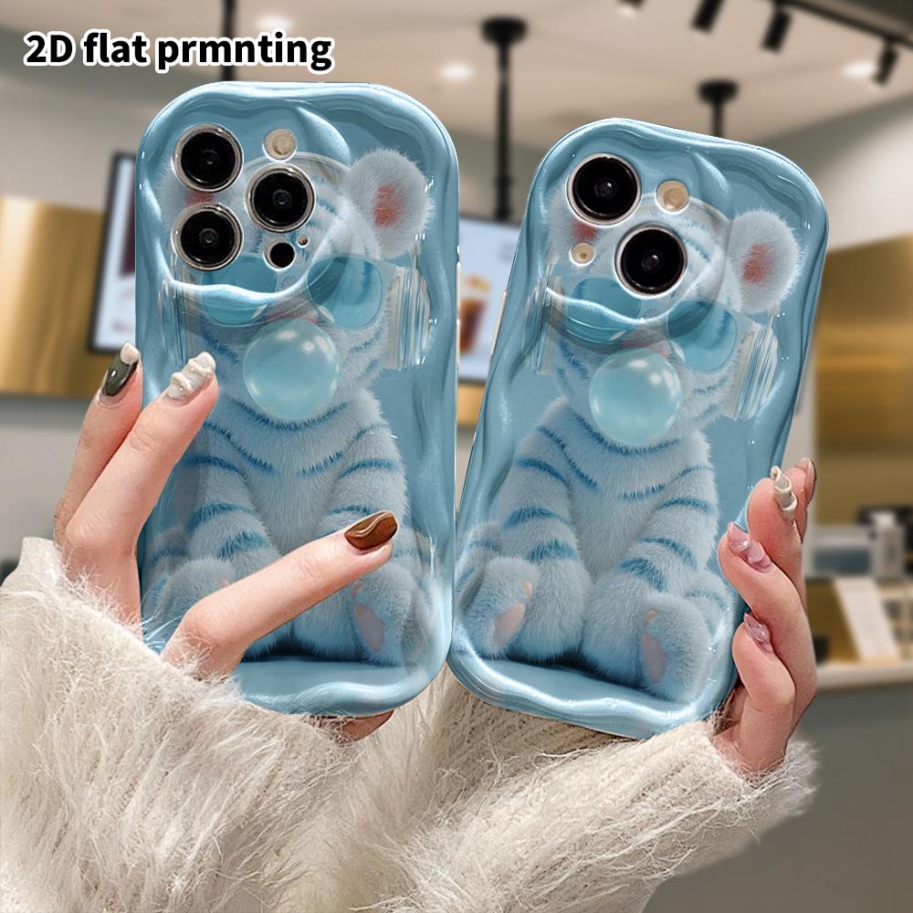Phone Case: 2D Flat Design Suitable for iPhone 18 17 16 15 14 13 Pro Protective Case, Plush Little Tiger, Perfect Christmas and Halloween Holiday Gift