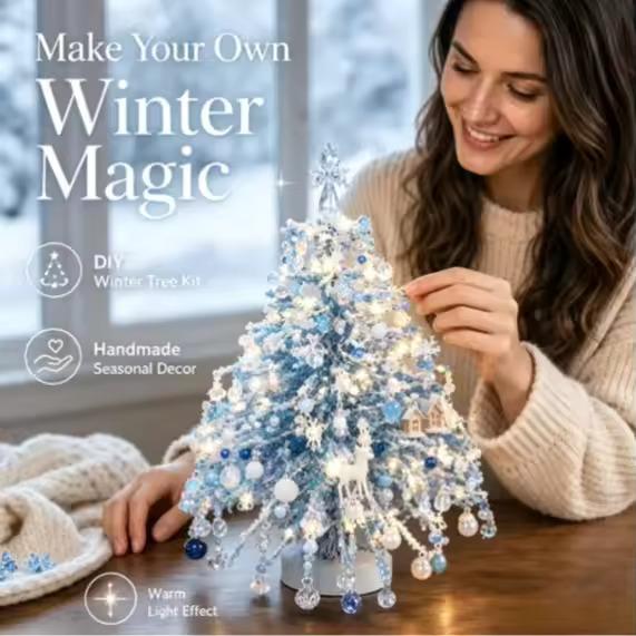 Handgemaakte Kralen Weven Kerstboom Doe-het-zelf Kit Bureau Feestdecoratie Kralen Kerstversiering Feestelijke Knutsel Cadeau
