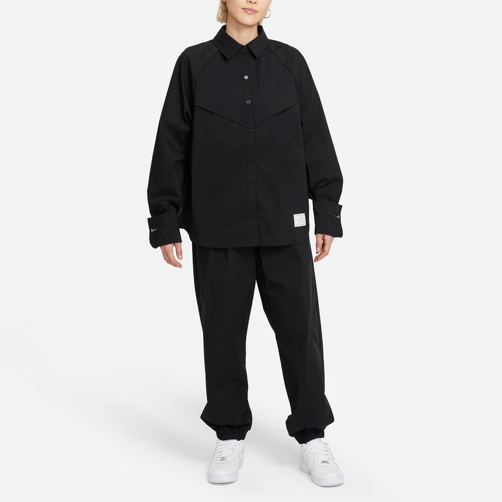 Nike Icon Clash Woven Long Sleeve Shirt Women Tops Black DD5051-010