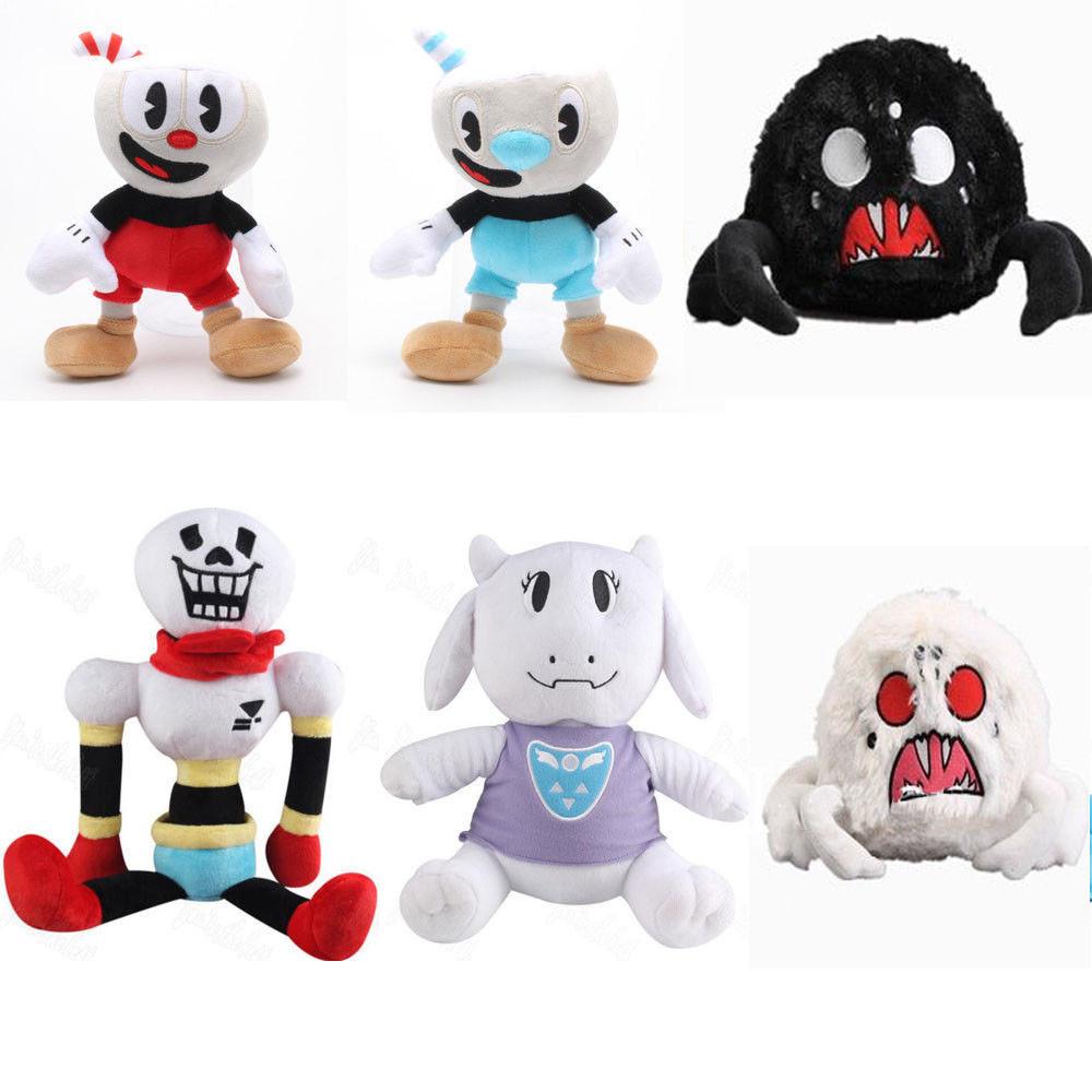 Premium 2 Pieces Set Of 10 Inch Cuphead And Mugman Plush Toys With Cozy Mecup And Brocup Designs