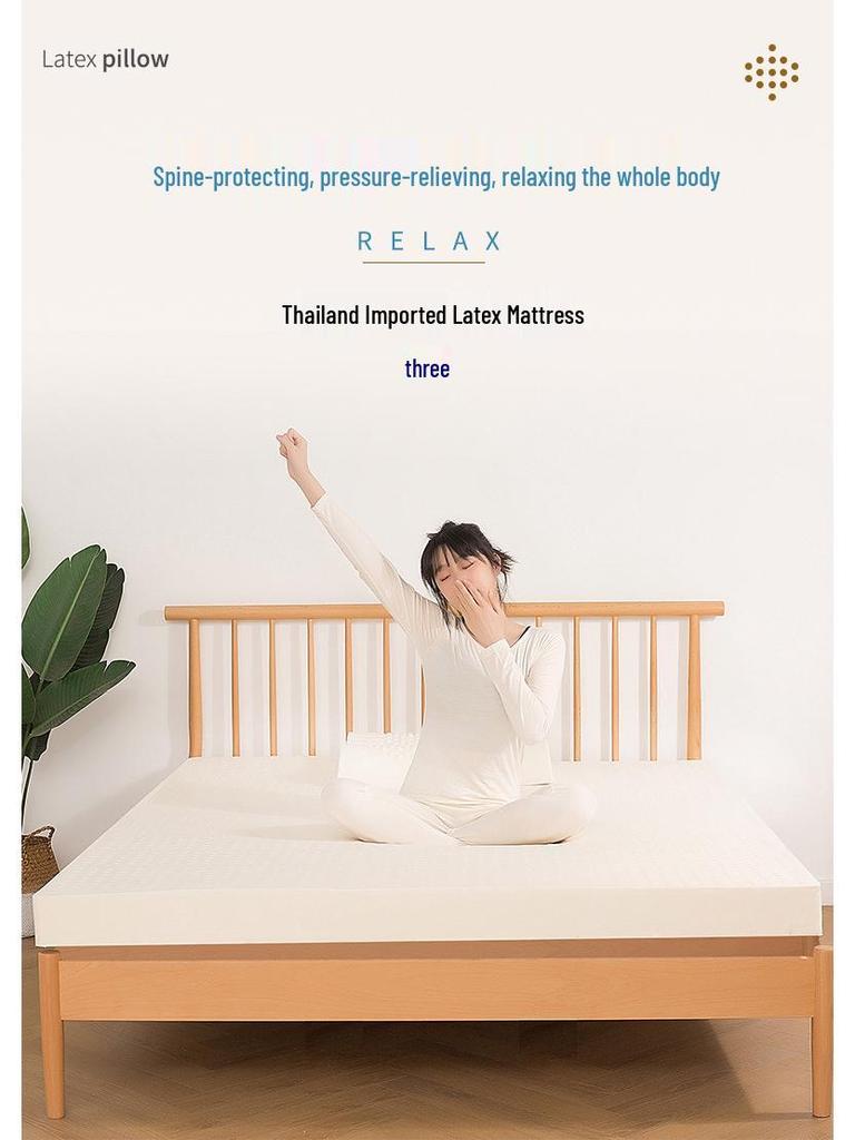 Thailand Natural Latex 10CM Mattress - Pure, Single/Double Bed, Student Dormitory