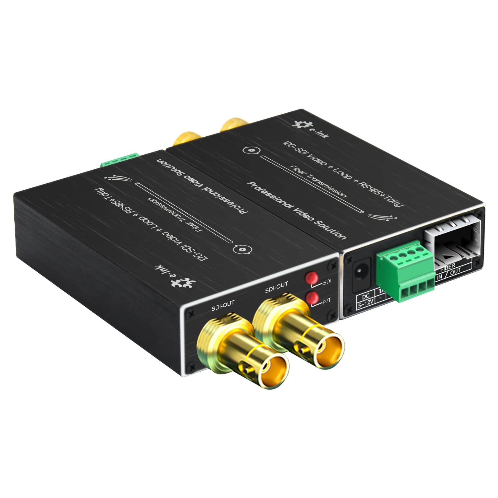 

12G SDI Fiber Extender Mini Converter Optical Fiber 12G 4K SDI to Fiber Converter SFP module included Loop output backward RS485 tally single fiber