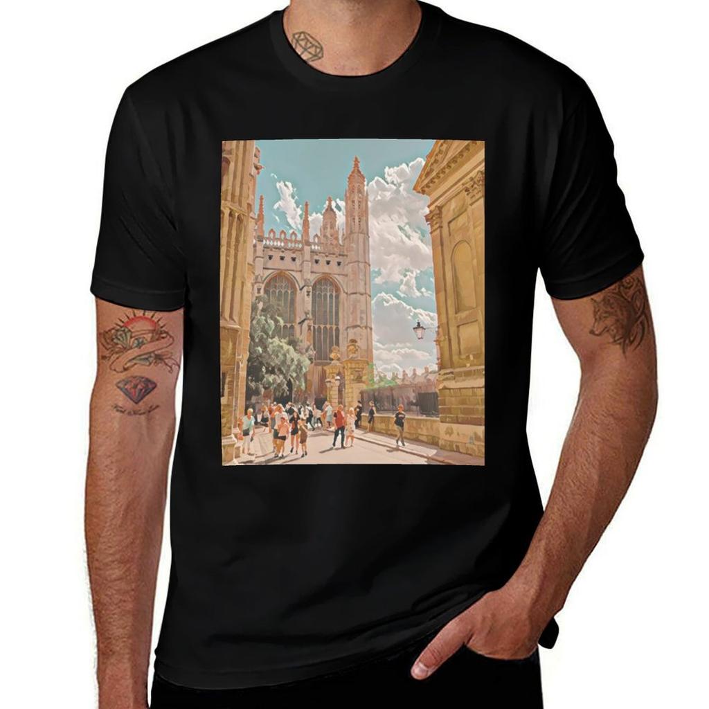 Kings College Cambridge Tshirt Basic Casual Short Sleeve Cotton Shirt Tshirt