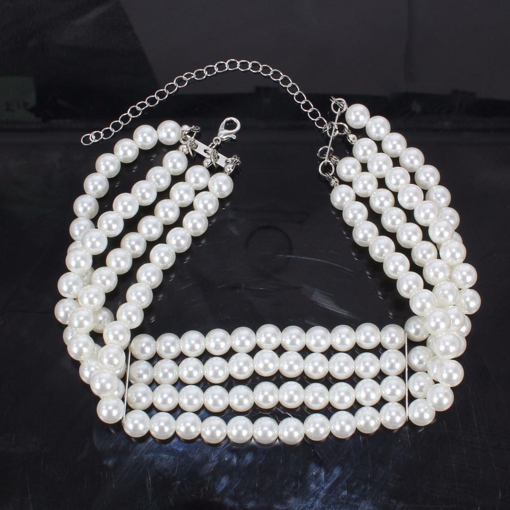 Fashion Accessories Popular Necklaces Multi-Layer Imitation Pearl Neck Chain Pearls Choker
